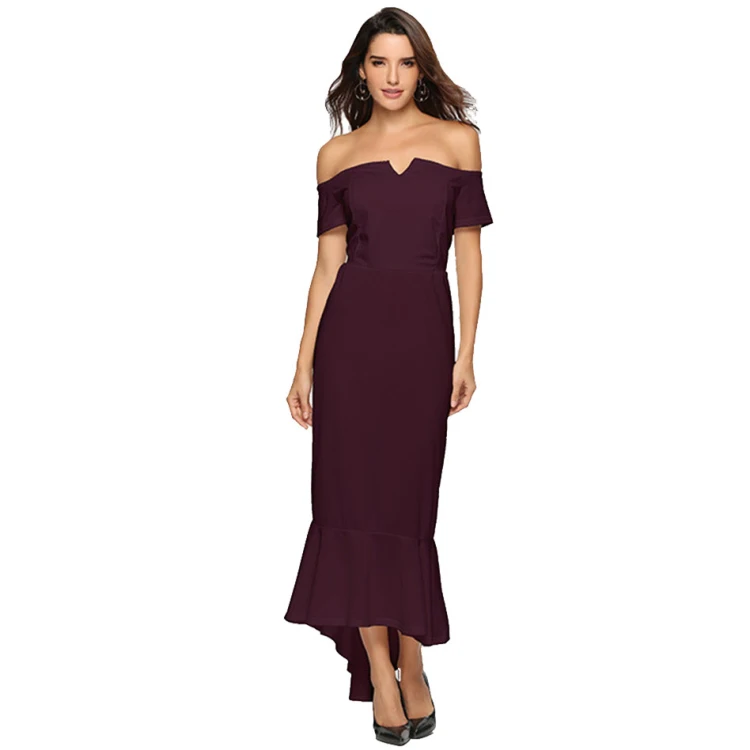 

2020 Fashion Elegant Long Off Shoulder Sexy Ladies Dinner Dresses Evening