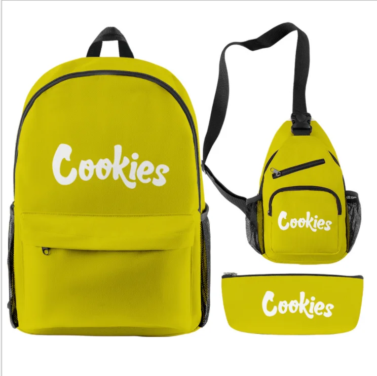 

New fashion 3pcs cookies smell proof backpack outdoor back pack with soft handle large room smell proof cookies backpacks, Customized