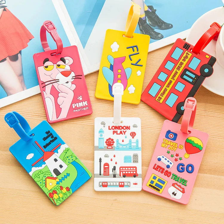 

Wholesale customizable baggage tag pvc rubber luggage tag for luggage bags and cases, Custom color