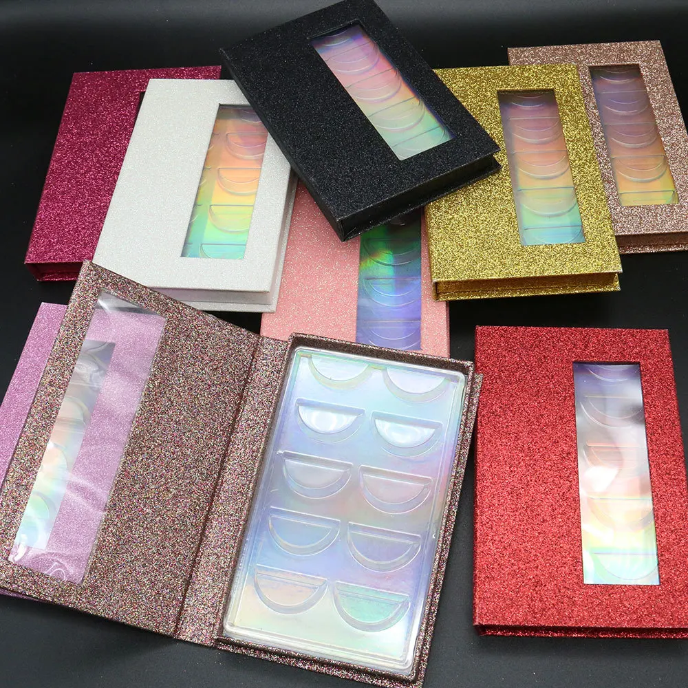 

popular 5 pairs eyelash packaging box with tray can custom logo