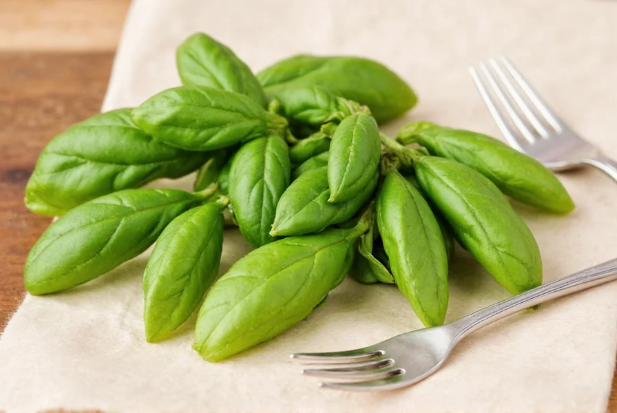 Tray of basil leaves in oven