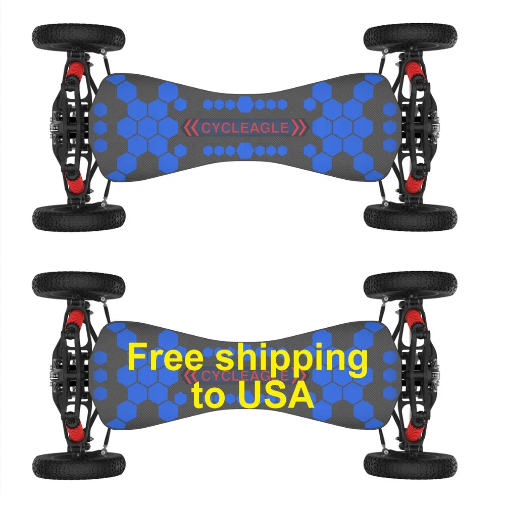 

Free shipping to USA Four-wheel all terrain carbon fiber electric skateboard dual motor electric skateboard