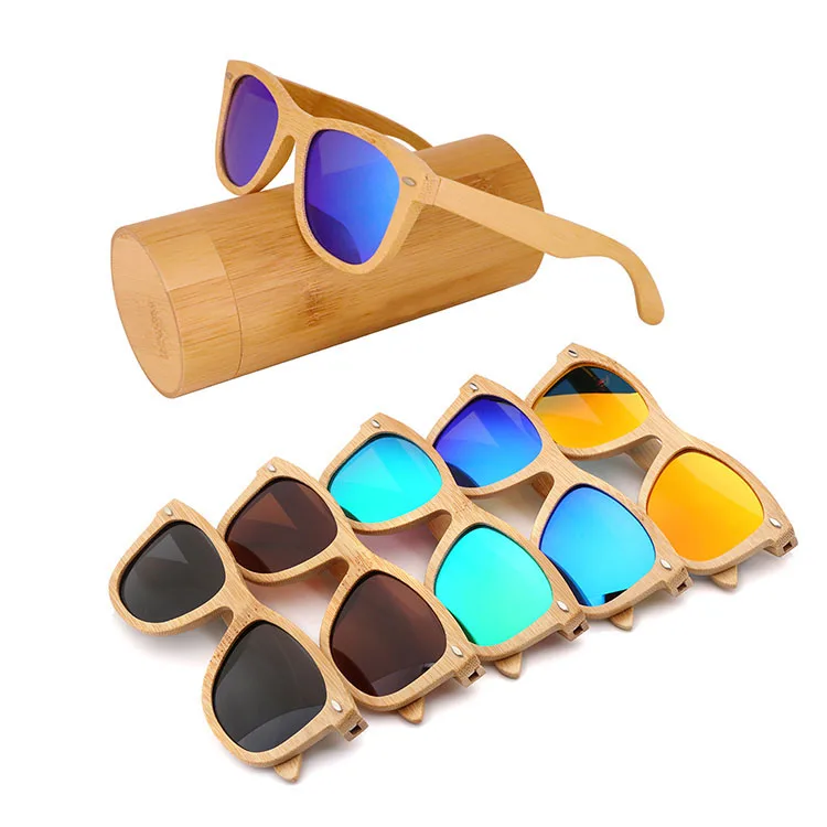 

Men sunglasses 2021 Custom logo wooden Sun Glasses bambu Personalized Cases Sunglasses Bamboo Polarized, Cases blue green orange grey brown