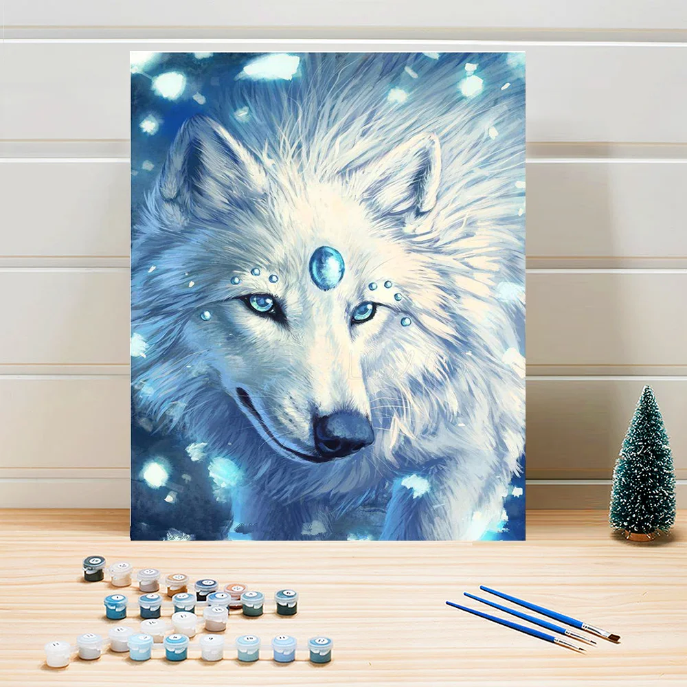 

Digital Wolf Digital Oil Painting Digital Oil Painting Wall Decoration Picture Frame Art Supplies Tools 2021