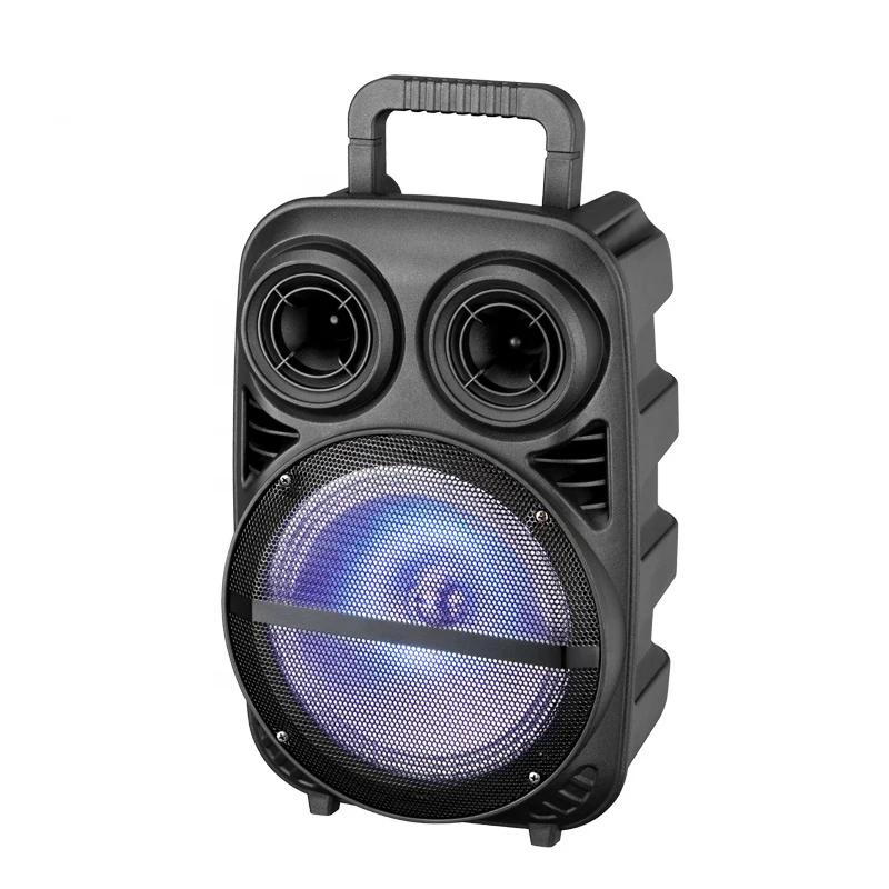 

PK-15 Factory wholesale 8 inch trolley sepaekr quality sound wireless loudspeaker with mircophone, Black