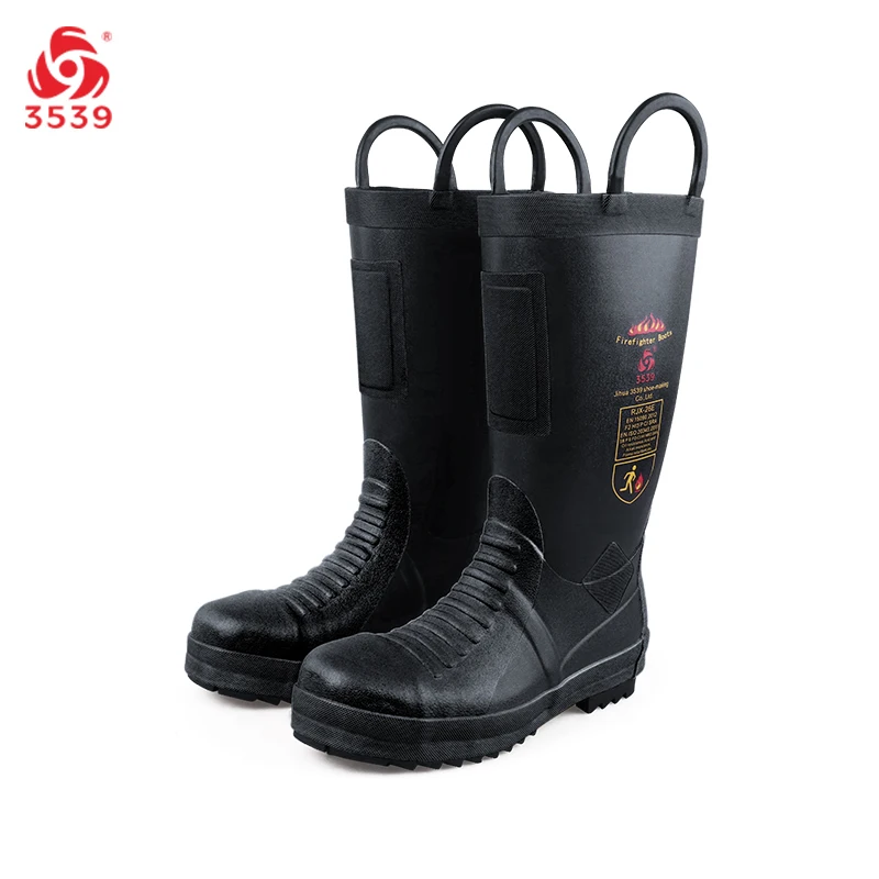 

3539 EN15090 ASTM anti- puncture rescue protective boots fireman heavy duty firefighter safety boots for fireman