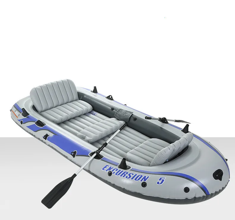

4 people Boat Set Inflatable Kayak Water Sport Series Adult Rafting Boat Fishing Boat With Oars, Gray