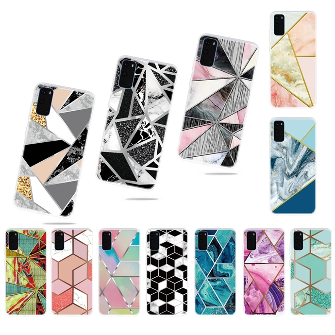 

Bling Marble Soft TPU IMD Case For Samsung Galaxy S20 Plus S20 Ultra A51 A71 A10S A01 A21 A11 A41 Skin Cover Back Coque