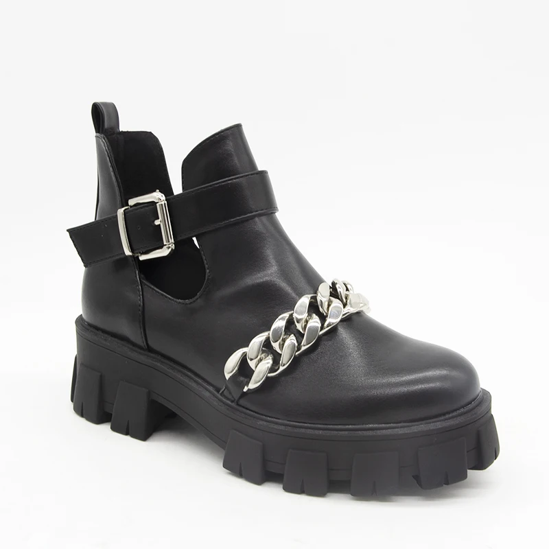 

Wholesale High Quality Black PU Boots for Women with Heels