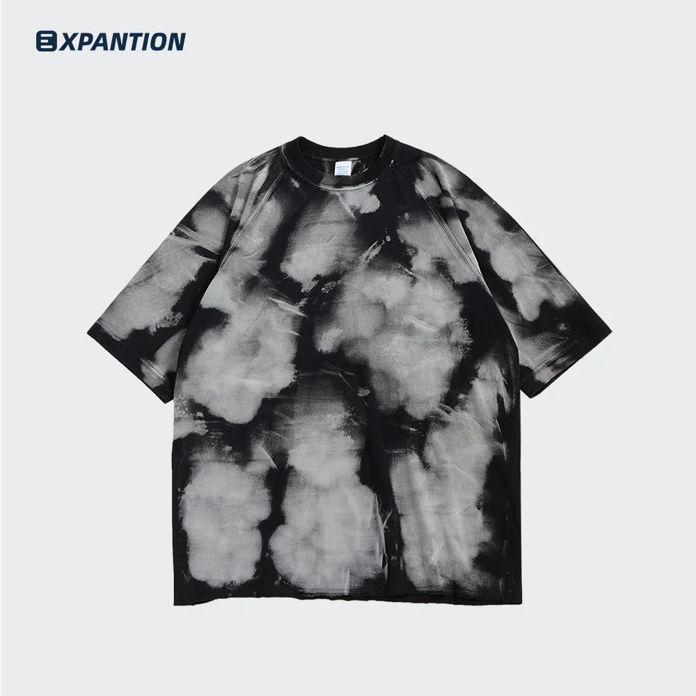 

EXP luxury wholesale high quality hip hop streetwear o-neck cotton mens unisex tie dye t-shirt, 4 colors