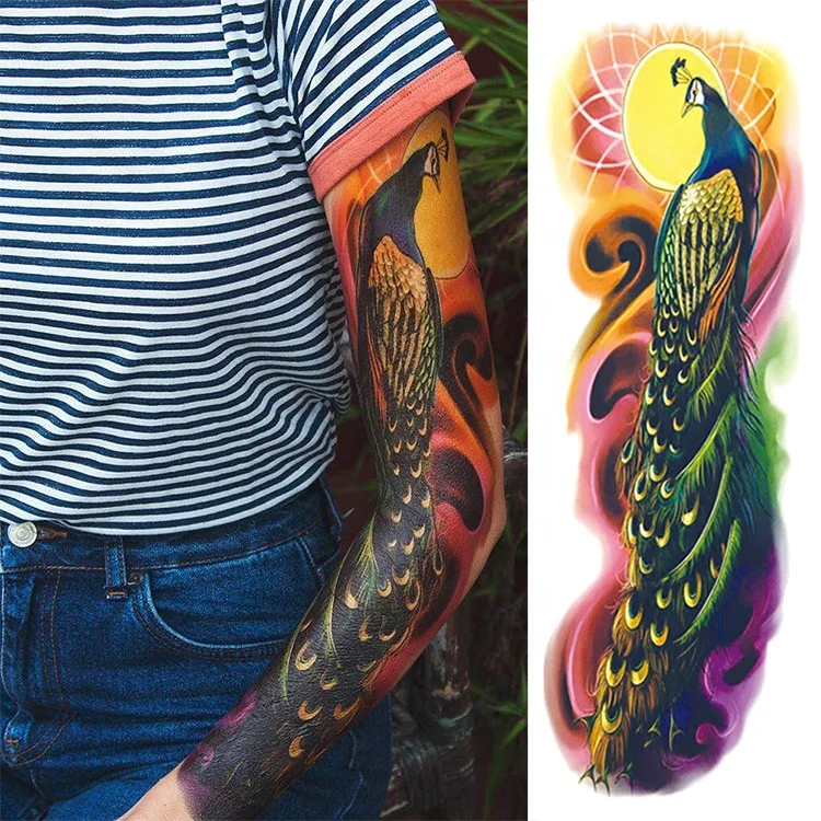 

Wholesale Different Designs CMYK Colourful Ink Printing Temporary Full Sleeve Tattoo