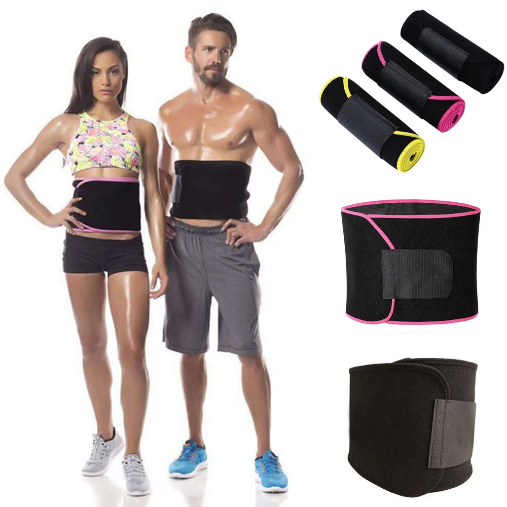

Men Women Neoprene Lumbar Waist Trimmer Belt Weight Loss Sweat Band Wrap Fat Tummy Stomach Sauna Sweat Belt For Gym Fitness, Black,green,yellow,blue,dark blue,pink