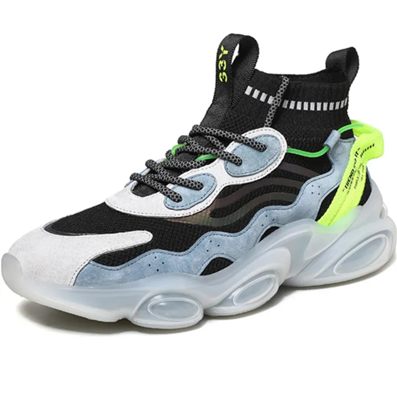 

2021 New Reflective Running Shoes for Men Thick bottom Jogging Sneakers Breathable Sport Shoes Walking Man Shoes Zapatillas