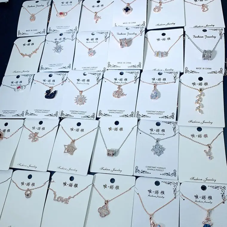 

PUSHI high quality zircon necklace cheap jwellery pendant trendy gold plated small necklace women mix necklace