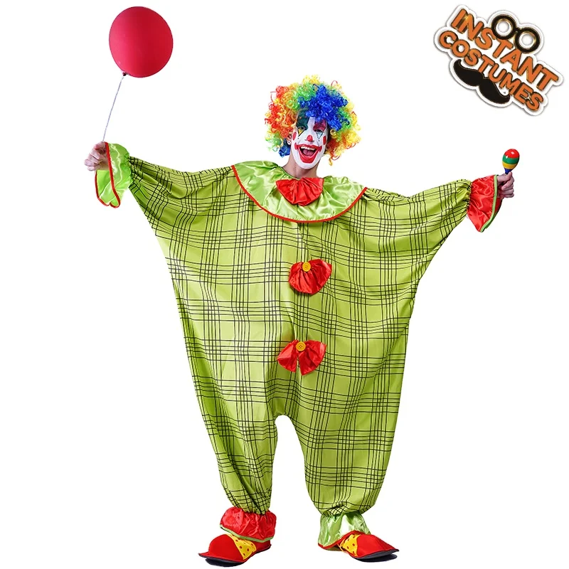 

stage performance Party Circus Clown Jumpsuit Halloween Party Funny Pocket Clown Costume for Adult