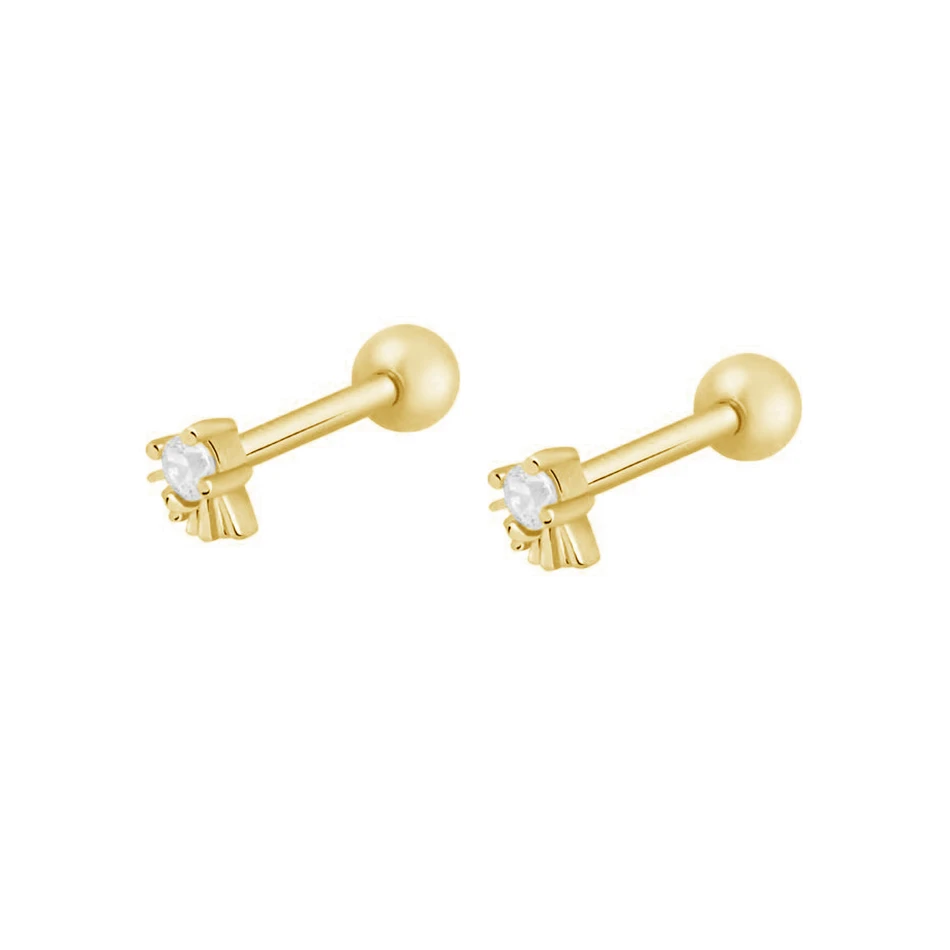 

fashion jewelry 925 sterling silver jewelry wholesale 18k gold plated sunbeam zircon barbell stud earrings