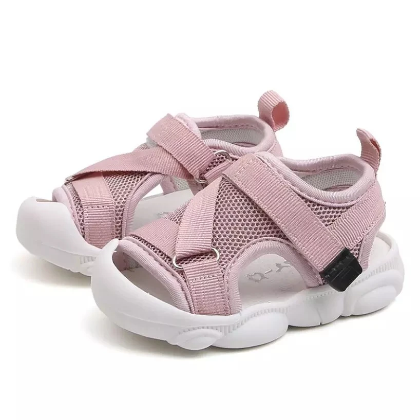 

2021 Summer Kids Mesh Baby Girls Casual Shoes Children Beach Boys Brand Black Fashion Sport Sandals, Black,white,pink