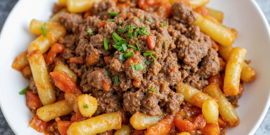 Delicious dinner plate of ground beef dish