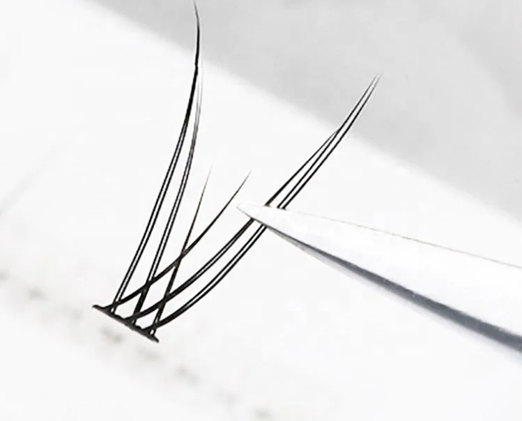 

Private Label Heat Bonded Russian Volume Individual Flare Eyelashes Cluster False Lashes 12 hairs/bundle, Natural black