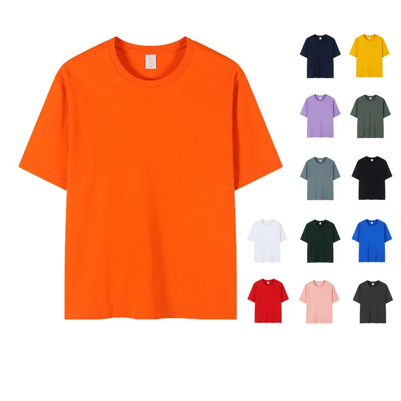 

Custom Logo Summer Men Women Casual Blank T-shirt Multicolor Round Collar Short Sleeve Cotton T-Shirt For Male, Shown