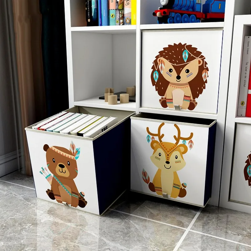 

New Create Toy Leather Organizer Storage Box Kids Animal, Beige