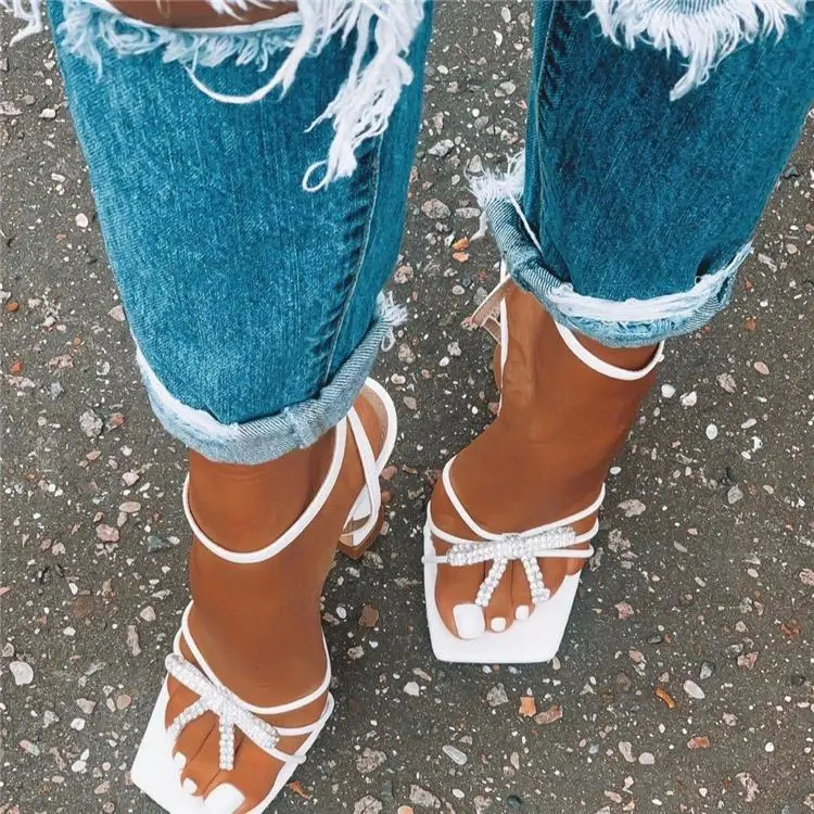 

2021 Transparent Color Rhinestone Butterfly Cup Heels Clear Sexy High Heels For Women