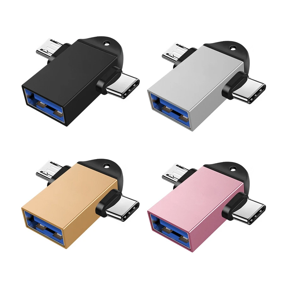 

Hot sell 2 in 1 OTG USB Type C to USB 3.0 Adapter Fast download OTG USB for Lighting Type Adapters