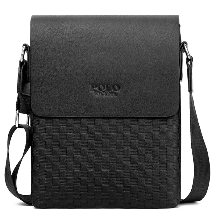 

Hot Selling Model 8844 Vicuna Polo Brand Messenger Bag with Grid Design Accept Custom Logo Crossbody Bag PU Leather Bag