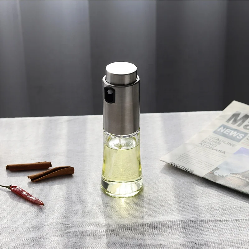 

oil spray bottle for cooking stainless steel BBQ olive oil spray bottle olive oil sprayer mister bottle, Silver