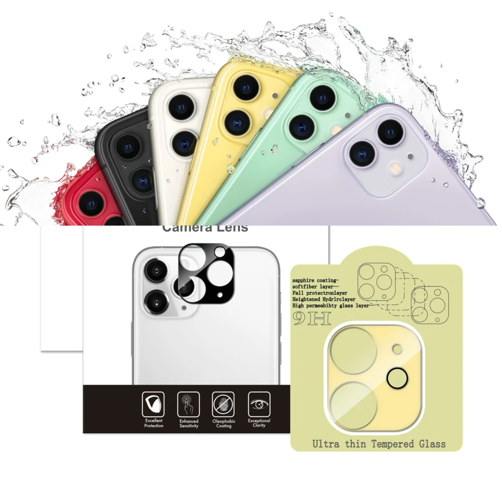 

High Quality For Apple iPhone 11iphone 11pro iphone 11 pro max Rear Camera Lens Tempered Glass film Back Screen Protector