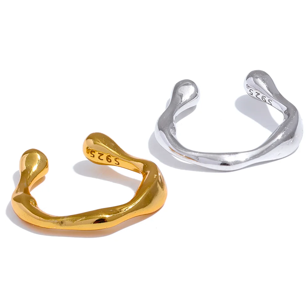 

JINYOU 072 1PC Minimalist Sterling Silver Ear Bone Adjustable Accessories Fashion Metal Fine Jewelry Non Pierced Earrings