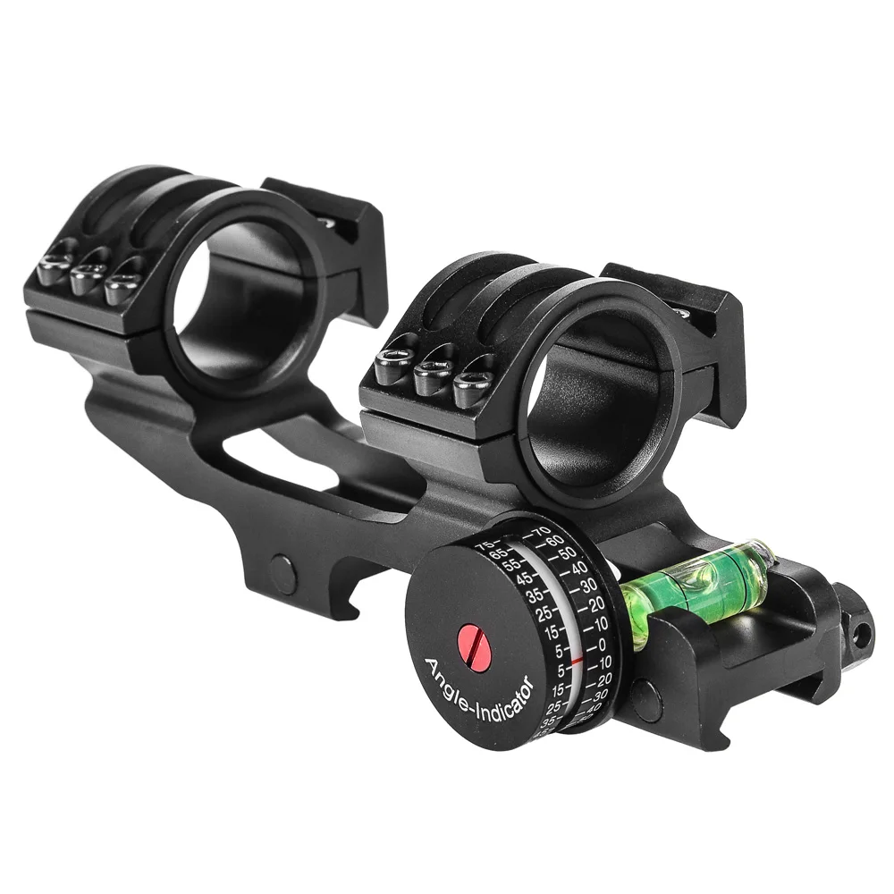

One Piece Picatinny Scope Mount Dual Rings 25.4mm/30mm Bubble Level Angle Indicator Hunting Scope Rings With 20mm Rail On Left