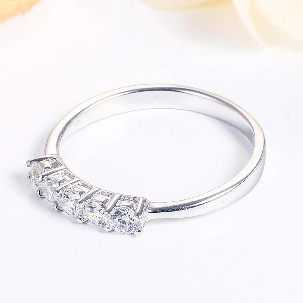 

Wholesale Simple Micro Inlaid Zircon Romantic Engagement Wedding 925 Sterling Silver Ring for lady Dylam jewelry