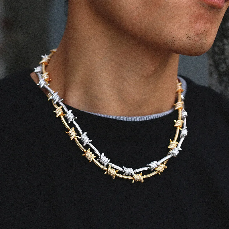 

High Quality Hip Hop Chain 9mm Full Diamond Large Gold Chain Cuban Necklace, Custom colors accepted