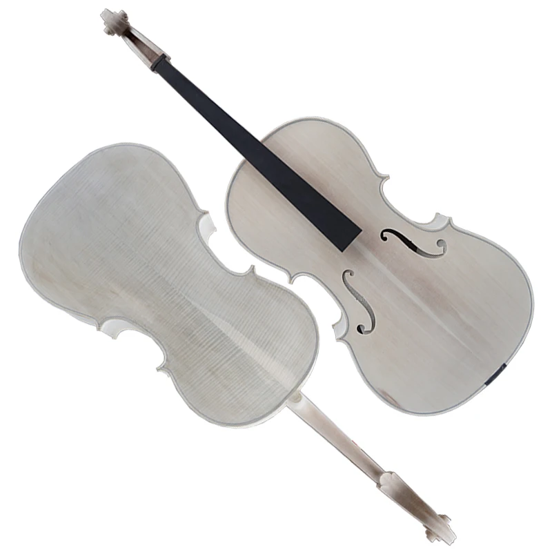 

Musical instrument no painting solid unvarnished cello with ebony fingerboard made in China, Unfinished cello