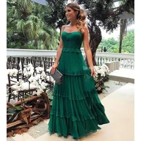 

Sexy Solid Multilayered Ruffled Sleeveless Maxi Dress