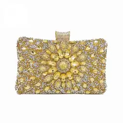 Wholesale Luxury Diamond Evening Bags Women Gold S