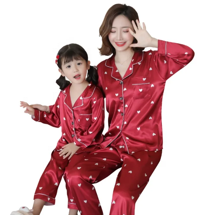 

High Quality Family Matching Clothing House Wear Christmas Pajamas, Red