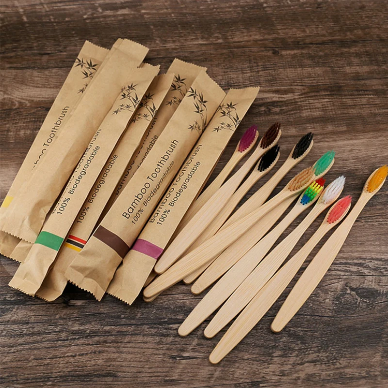 

2020 NEW 100% biodegradable bamboo toothbrush for kids and adults, Picture