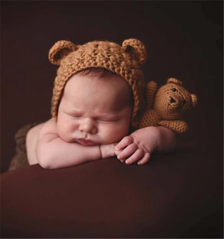 Infant Newborn Photography Prop Stretchy Crochet Knit Boys Girls Knit