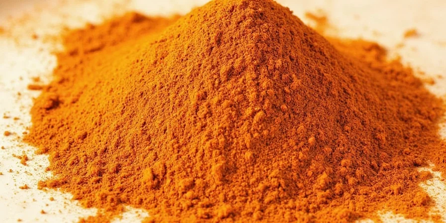 Close-up of star anise powder on wooden spoon