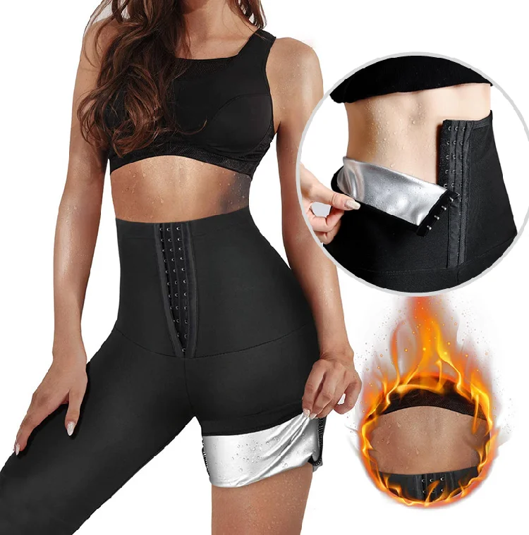 

High quality hot sale Waist Belt And Leggings Abdominal Tummy Control Butt Lifter Waist Trianer Neoprene Pants, Black