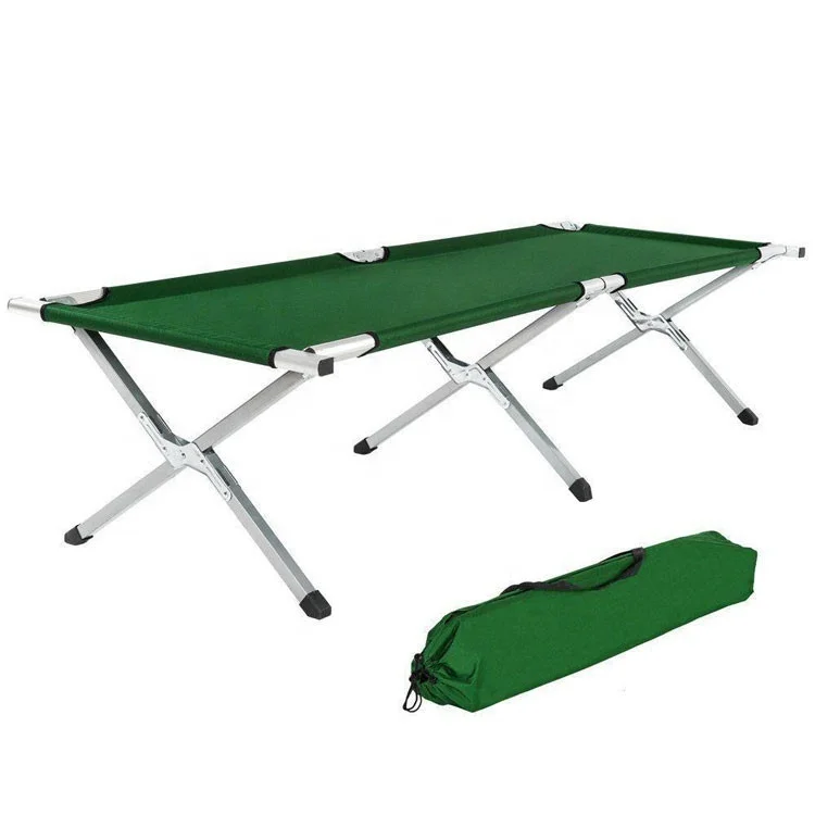

Strong Cross-bar Metal Frame 600d Oxford Comfort Elevated Camp Bed Folding Military Army Cot Outdoor, Army green