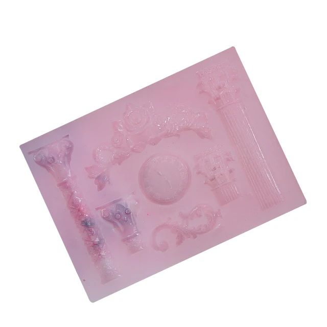 

Hot sale cake fondant chocolate silicone mold lace decoration baking tools, Pink