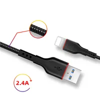 

ICEBINGO 2.4A Fast Charging Cable USB 1M Super Soft PVC USB Cable For iPhone Samsung Mobile Phone