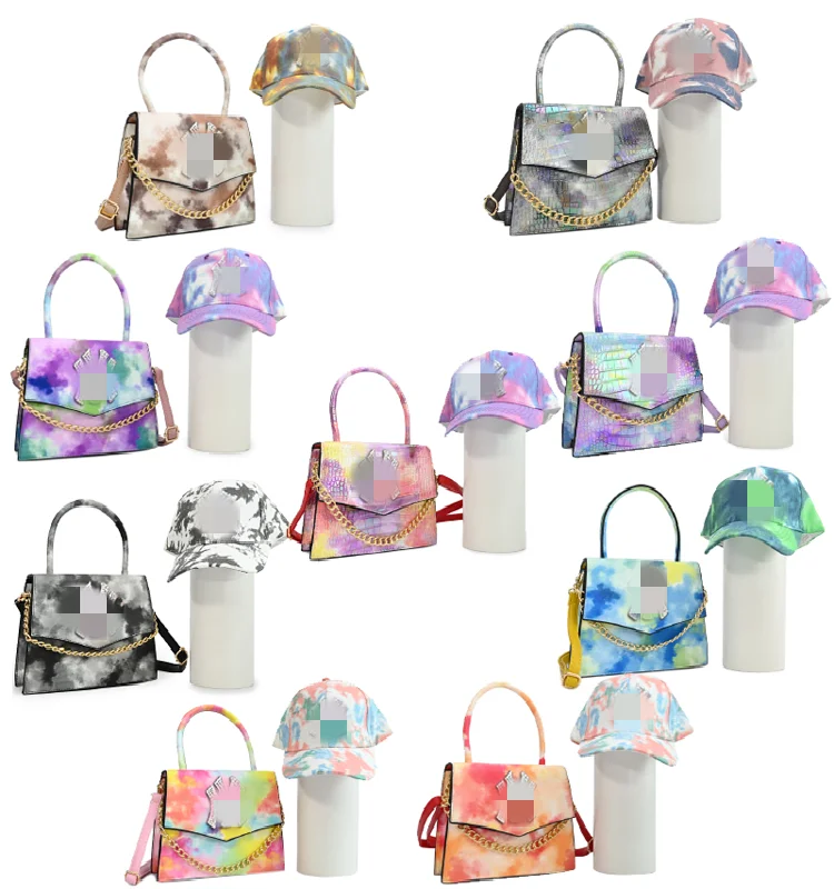 

Women designer purse colorful bags and hats ny hat and purse set handbags, 10 colors
