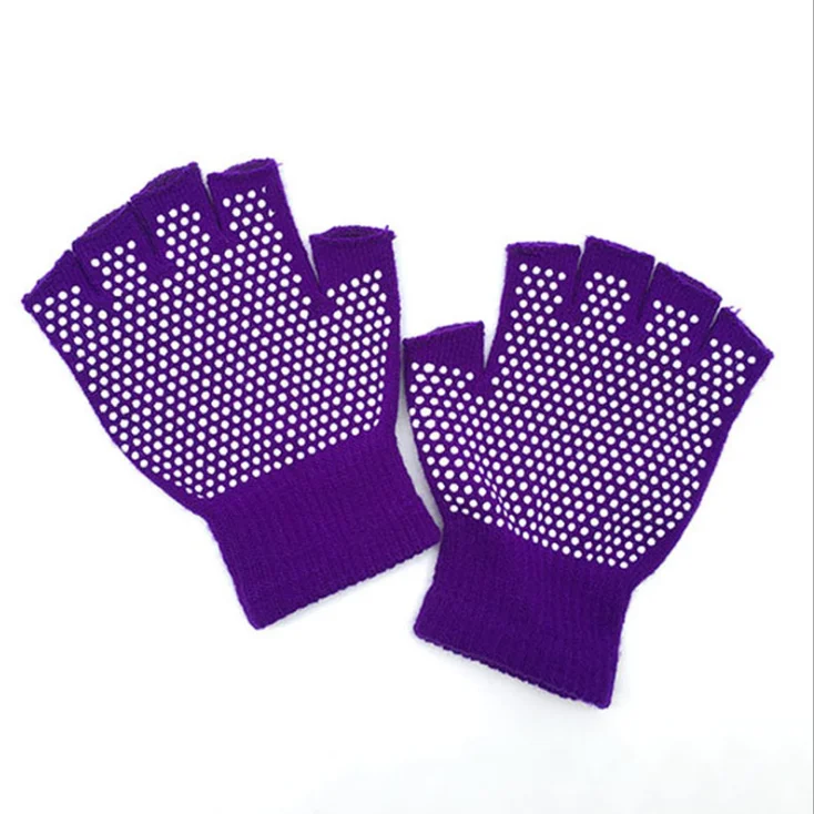 
Good quality Acrylic Knitted PVC dots fashion funky warm winter Magic Gloves with no finger 