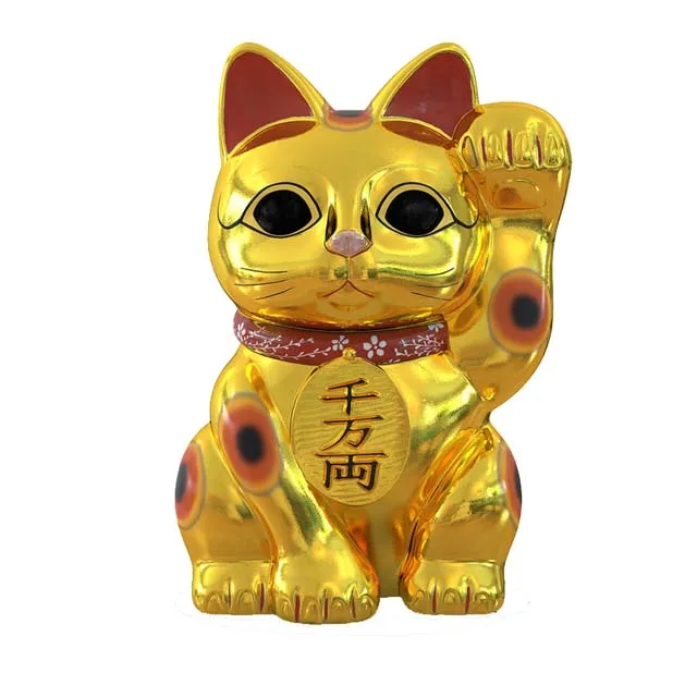 
Lucky Gold Beckoning Waving Cat of Golden Maneki Neko 