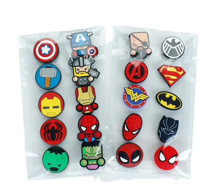 

10pcs/bag Cartoon slippers decorative PVC cute shoe charms for croc anime spiderman shoe charms, Picture