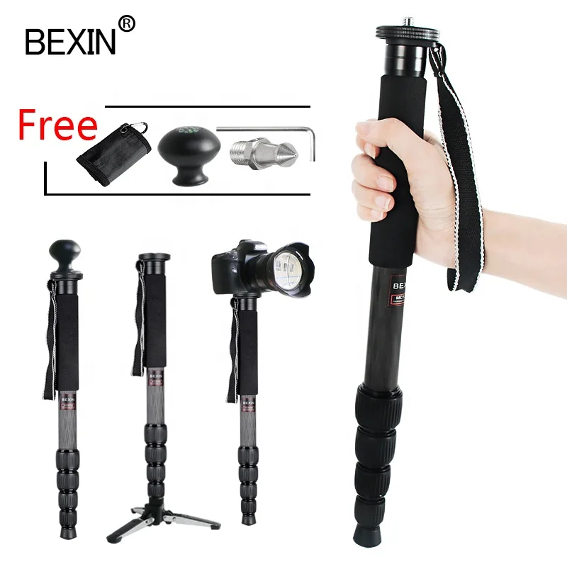 

BEXIN load capacity 5KG professional carbon fiber tripod alpenstock walking stick unipod monopod for video camera photography